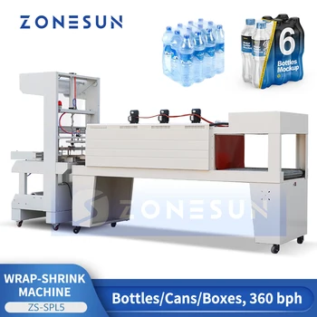 Автоматическая машина для упаковки напитков в Термоусадочный туннель ZS-SPL5 ZONESUN для упаковки напитков в бутылки ZS-SPL5