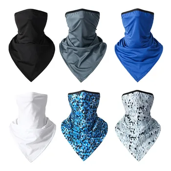 Летний шарф из ледяного шелка с треугольными ушами, Быстросохнущий, дышащий, для езды на велосипеде, Защита от Солнца, защита от пыли, полотенце для лица