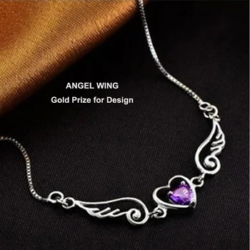 Хрустальный браслет SL Angel Wings из чистого серебра 990 Пробы для женщин, Элегантные браслеты для женщин на День Святого Валентина, Вариант набора браслетов без шеи