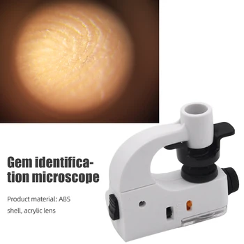 Оптический микроскоп, портативный микроскоп с зажимом для мобильного телефона, обнаружение банкнот, лупа с подсветкой для оценки антикварных ювелирных изделий