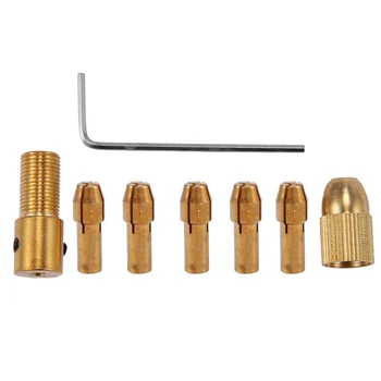 8 шт., набор инструментов для маленькой электрической дрели 0,5-3 мм, цанговый мини-зажимной патрон