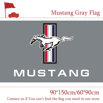 90x150 см 60*90 см Автомобильный баннер с серым флагом Mustang, гоночное украшение для вечеринки в домашнем офисе